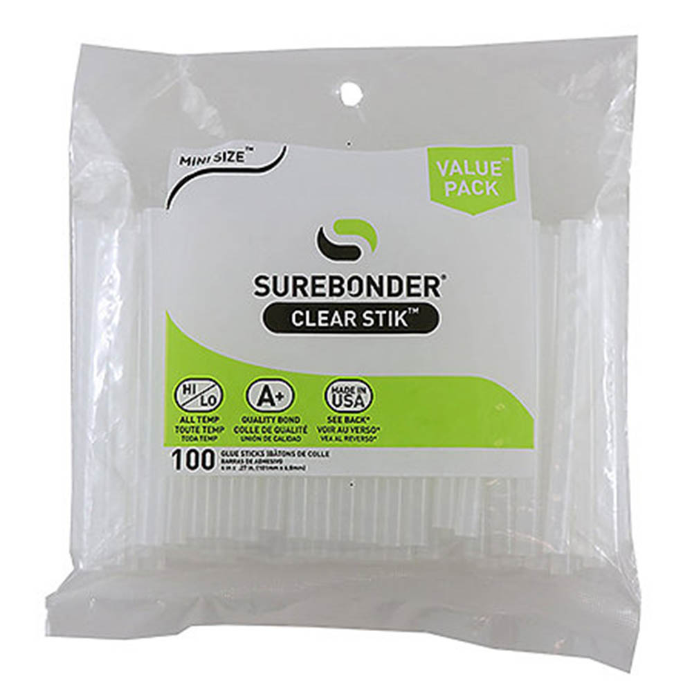 Adhesives/Glue, Art & School, 4", Surebonder, All Temperature, Glue Sticks, Mini, 100 pack, 1930